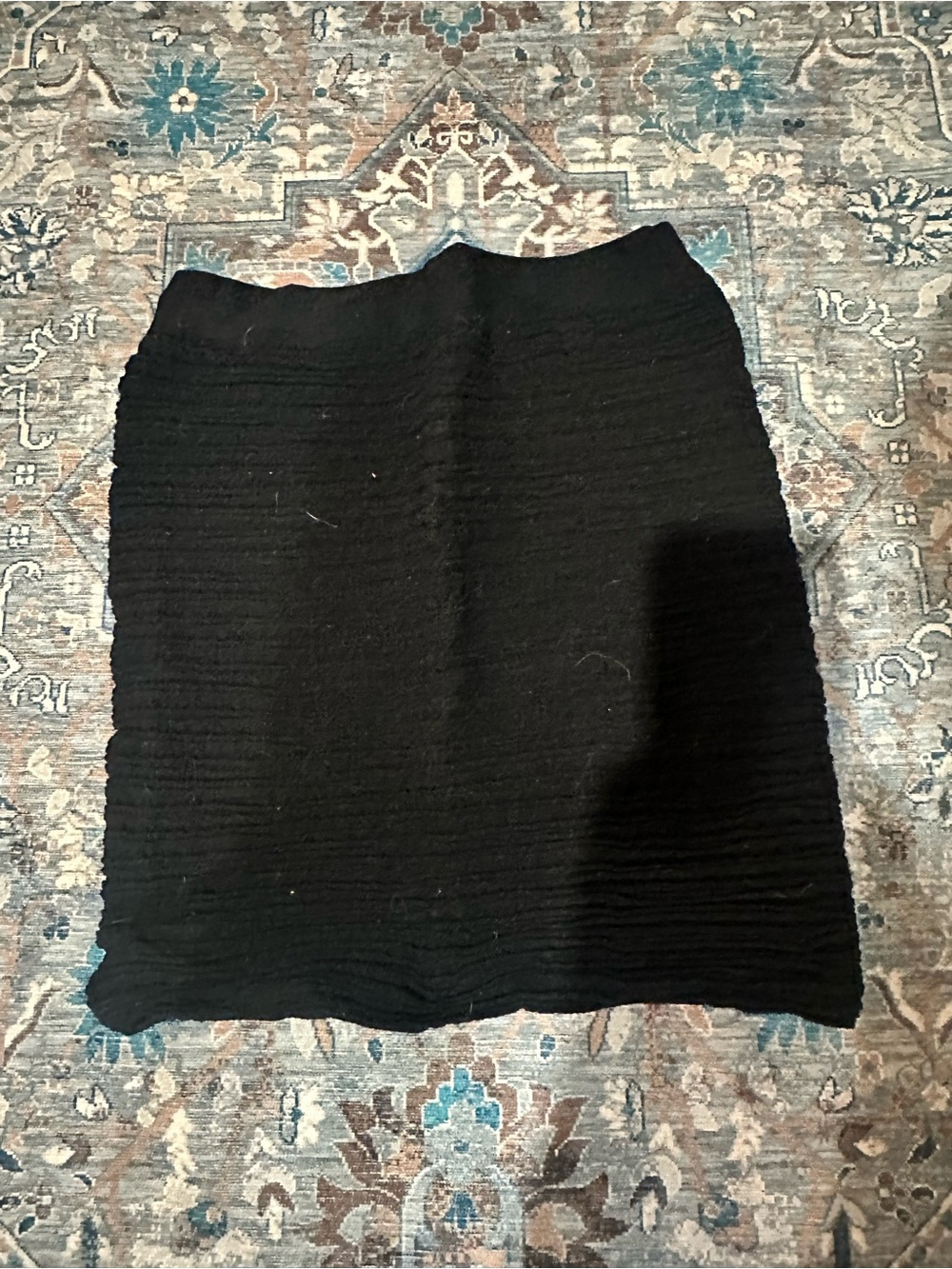 Black Textured Women's Skirt